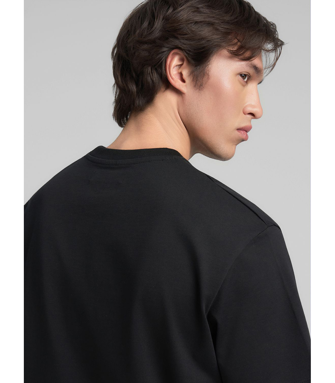 リラックスフィット Ｒロゴ ヘビーコットンジャ－ジーTシャツ 詳細画像 ブラック 7